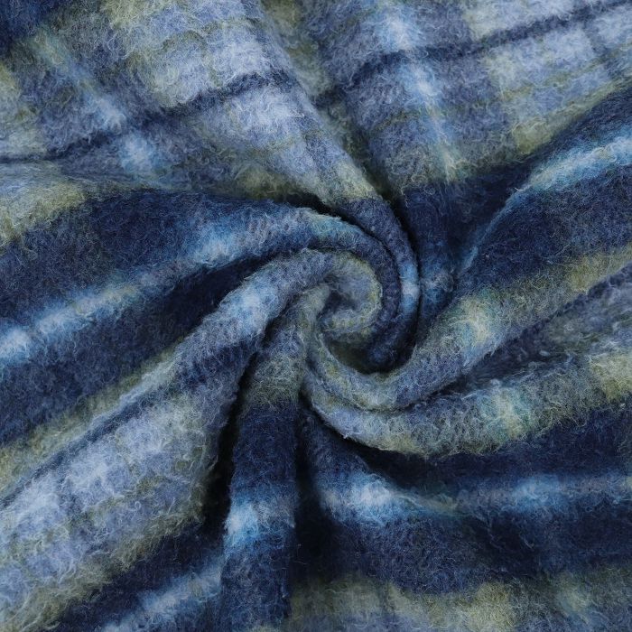 Ткань пальтовая CASENTINO шир.150см, цв.сине-голубой с квадратами