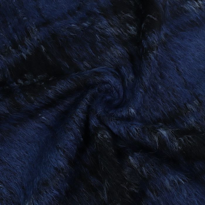 Ткань пальтово-костюмная шир.140см,сине-черные квадраты с ворсом