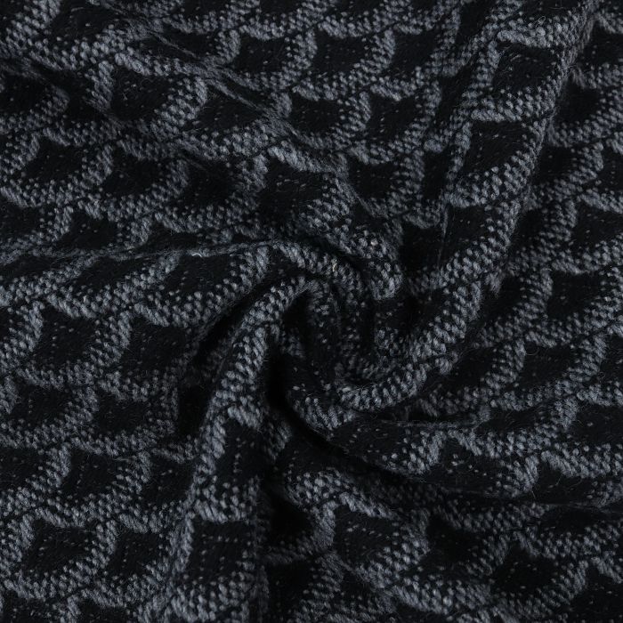 Ткань пальтовая шир.150см, серо-черные ракушки